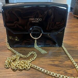 Jimmy Choo Black Patent Leather Chain Bag